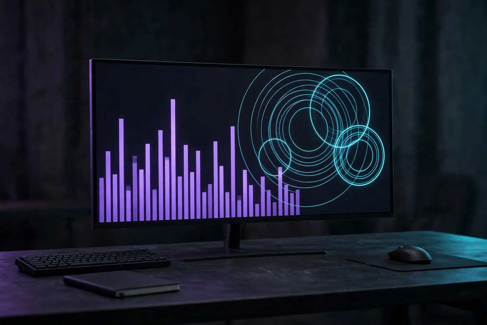 A dashboard on a monitor